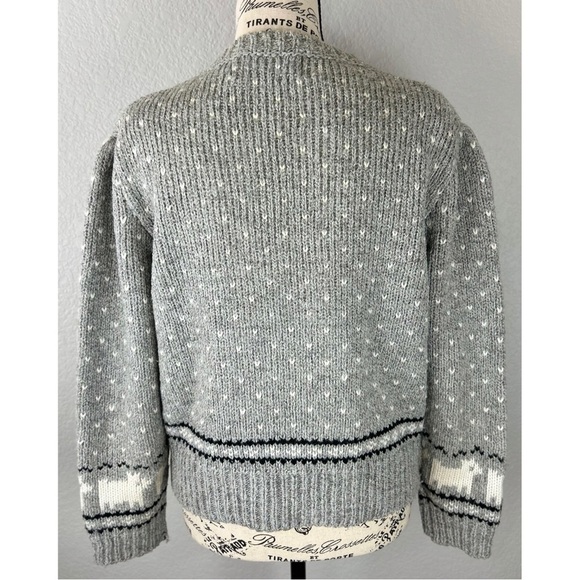 Vintage 80s Princess Diana Black Sheep Grey Knit Sweater, size Medium - Picture 5 of 8